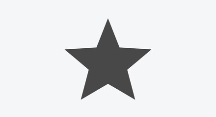 Simple gray star shape isolated on white background, a minimalist design element