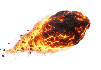 Fiery Meteorite Trail:  A Blazing Celestial Event isolated on transparent background