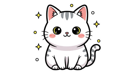 Obraz premium かわいい猫と子猫のイラスト – 癒し系で可愛らしい動物イラスト