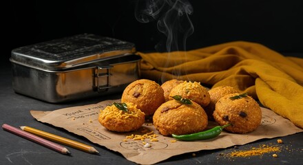 Delicious masala vada a popular south indian snack served with chutney and spices a tasty and flavorful treat