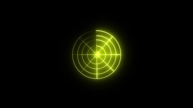 Digital searching system animation. Rader searching security concept animation. signal waves, searching icon. Rader searching black background and various collar animation 4k icon