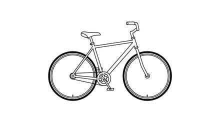 Obraz premium Bicycle line drawing isolated on white background for transportation and exercise