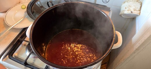 cooking oil in a pan