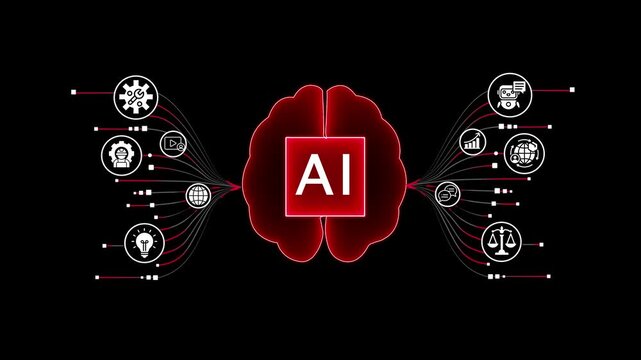 Artificial Intelligence Brain Network Connecting Global Data Innovation Technology Concepts Futuristic Digital Mind Machine Learning Abstract Background