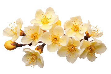 White Blossoms. White or PNG Transparent Background.
