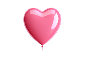 Pink Heart Balloon. White or PNG Transparent Background.