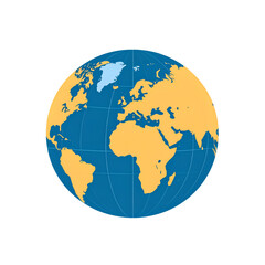 Fototapeta premium The Earth as One: A vibrant and detailed illustration of our planet, highlighting continents and oceans in a simple yet effective design. Perfect for illustrating global concepts.