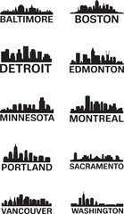 Obraz premium USA city svg city skyline, city svg, city silhouette, american svg