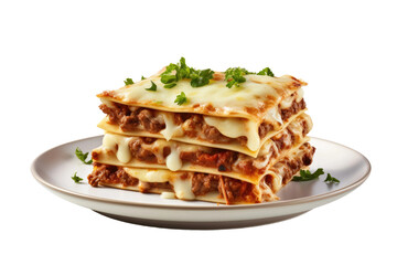 Lasagna. White or PNG Transparent Background.