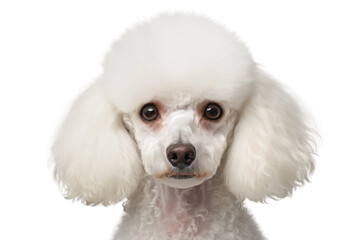 A Poodles Close-Up on a White Canvas. White or PNG Transparent Background.