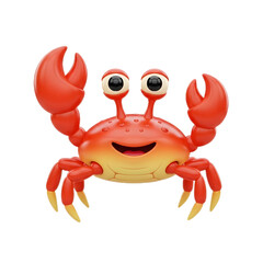 Delightful cartoon crab character waving cheerfully, perfect for kids' content