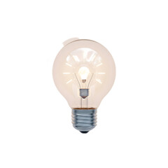 Bright ideas shine using an electric light bulb for innovation concepts
