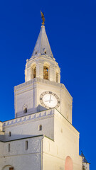 Spasskaya Tower in sunny summer day. Kazan Kremlin. Republic of Tatarstan. Kazan. Russia