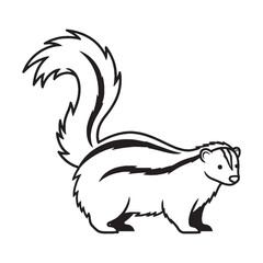 Stylish Skunk Line Art – Skunk Vector Illustration Artistic Drawing with Clean Details – Skunk Drawing – Line Art Drawing of Skunk – Skunk Icon

