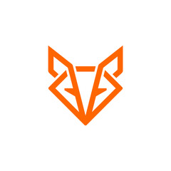 modern fox head diamond head logo template vector icon	