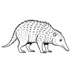 Stylish Solenodon Line Art – Solenodon Vector Illustration Fine Drawing with Clean Curves – Solenodon Drawing – Line Art Drawing of Solenodon – Solenodon Icon

