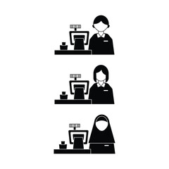 Cashier icon set graphic design vector illustration