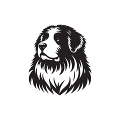 Minimalist Great Pyrenees Dog Vector - Illustration of Dog - Great Pyrenees Silhouette.