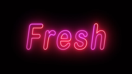 Fresh neon glowing text effect, editable neon light text style isolated on black background illustration