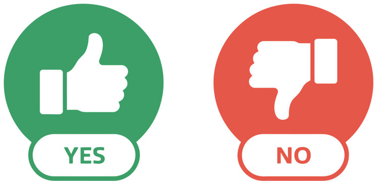 Yes no thumbs up thumbs down icon vector illustration