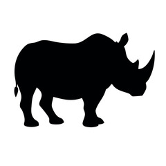 rhinoceros silhouette illustration isolated vector icon on white backround.