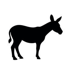 donkey silhouette vector icons on white backround