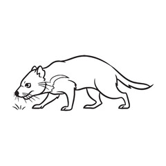 Smooth Tasmanian Devil Line Art – Vector Illustration Balanced Drawing with Clear Contours – Tasmanian Devil Drawing – Line Art Drawing of Tasmanian Devil – Tasmanian Devil Icon

