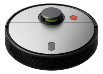 Robotic vacuum cleaner with a round body and laser navigation system for home cleaning