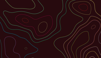 Colorful Minimal Topographic Contour Lines on White Background