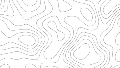 Minimal Black Topographic Contour Line Pattern on White