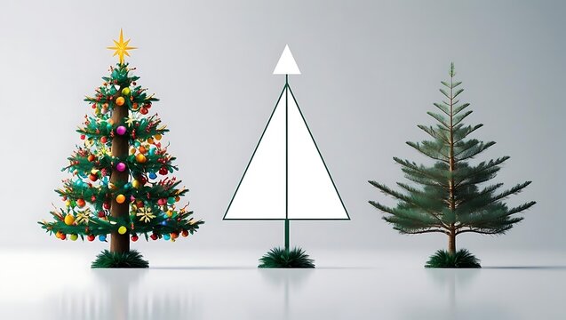 A Set of Different Styles of Christmas Trees - Powered by Adobe
