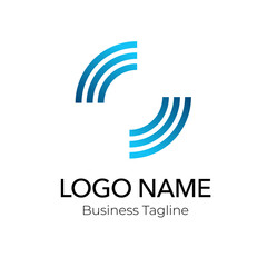 Logo Blue Abstract Design Template Business