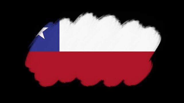 Chile flag created with brush strokes