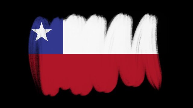 Chile flag created with brush strokes