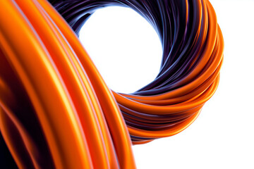 abstract white background with orange and blue wave,Abstract orange blue curved wave fluids flowing on black background,transparent gradient glass flow background