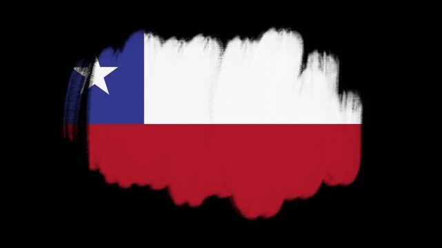Chile flag created with brush strokes