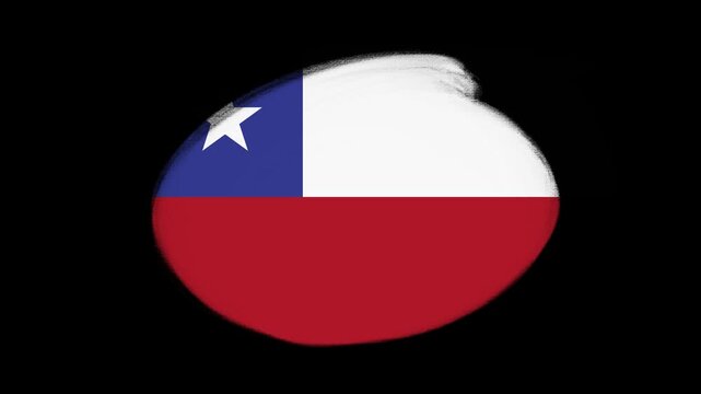 Chile flag created with brush strokes
