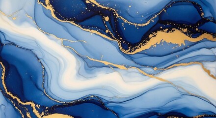 Blue Marble Stone with Gold Veins – Natural Elegant Texture Background