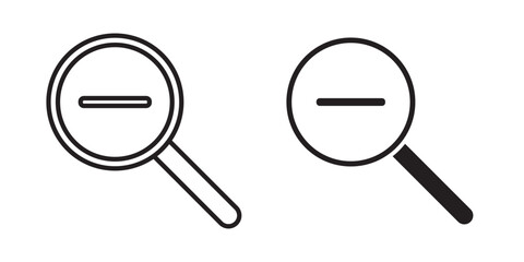 Zoom Out Icon Vector illustration stroke and fill on white background.