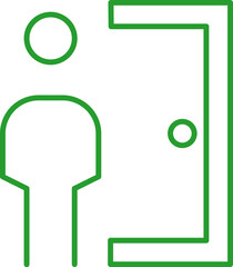 Retirement Enter Door  In Outline Icon