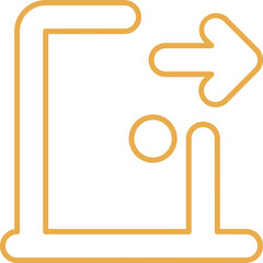 Exit Door Arrow In Outline Icon