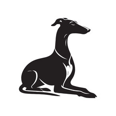 Greyhound Dog Vector Silhouette - Minimalist Greyhound Dog Vector - Illustration of Greyhound Dog.