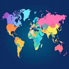 Fototapeta premium Colorful world map
