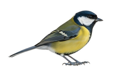 Fototapeta premium A great tit bird isolated on a transparent background