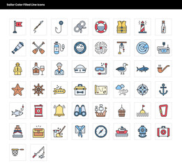 Sailor Color Filled Line Icons