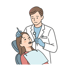 Dental Checkup: A professional dentist, in a sterilized clinic, is seen examining a patient's oral hygiene with utmost care, capturing the moment.
