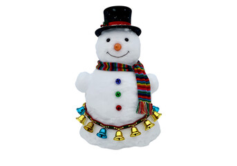Fototapeta premium Festive Snowman Ornament: Winter Holiday Decoration isolated on transparent background