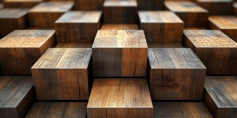 Wooden planks texture background. 3D render, Generative AI