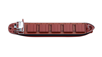 Cargo ship with no container isolated. empty logistic ship