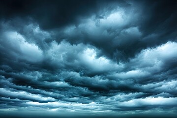 Obraz premium Dark, ominous clouds fill the sky, suggesting a storm